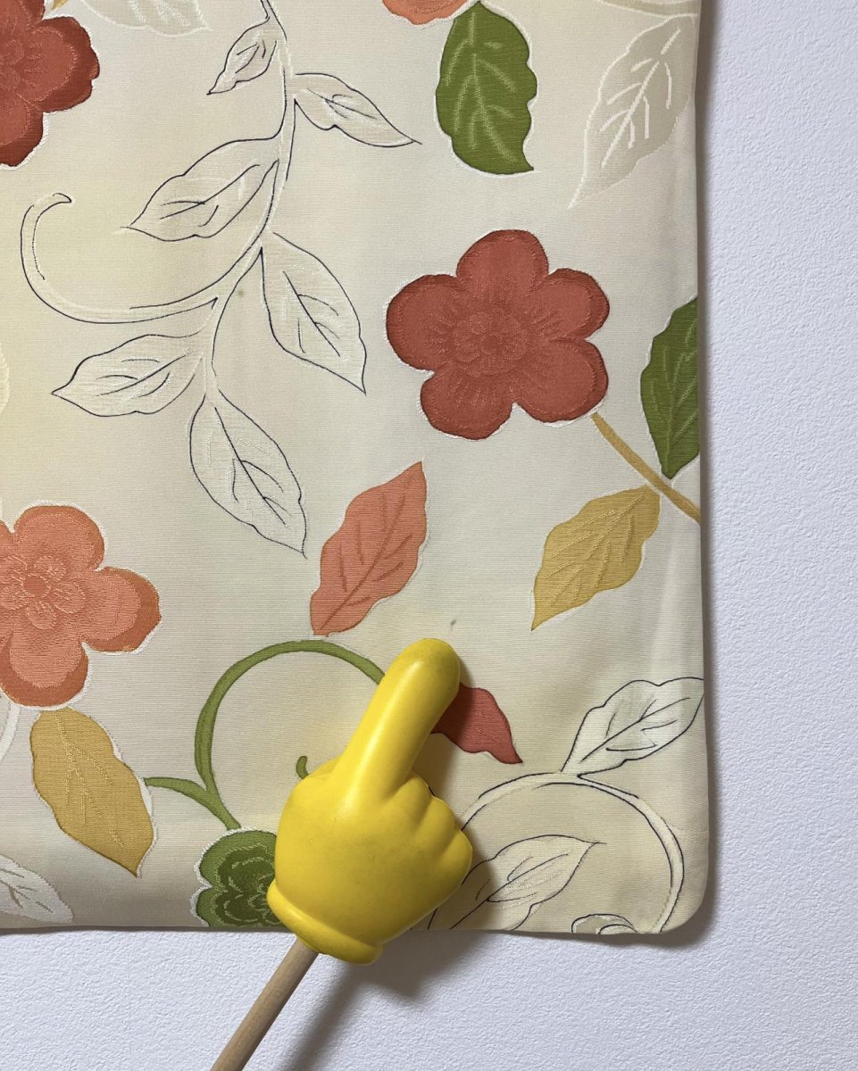 Photo9: JAPANESE KIMONO SILK HAORI / IVORY / JIMON-OKOSHI / FLOWER & LEAF (9)