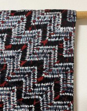 Photo5: JAPANESE KIMONO SILK SHIBORI HAORI / STAIR-MOKUME SHIBORI DYED / DARK INDIGO BLUE x RED / UNUSED (5)