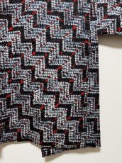 Photo6: JAPANESE KIMONO SILK SHIBORI HAORI / STAIR-MOKUME SHIBORI DYED / DARK INDIGO BLUE x RED / UNUSED (6)