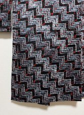 Photo7: JAPANESE KIMONO SILK SHIBORI HAORI / STAIR-MOKUME SHIBORI DYED / DARK INDIGO BLUE x RED / UNUSED (7)