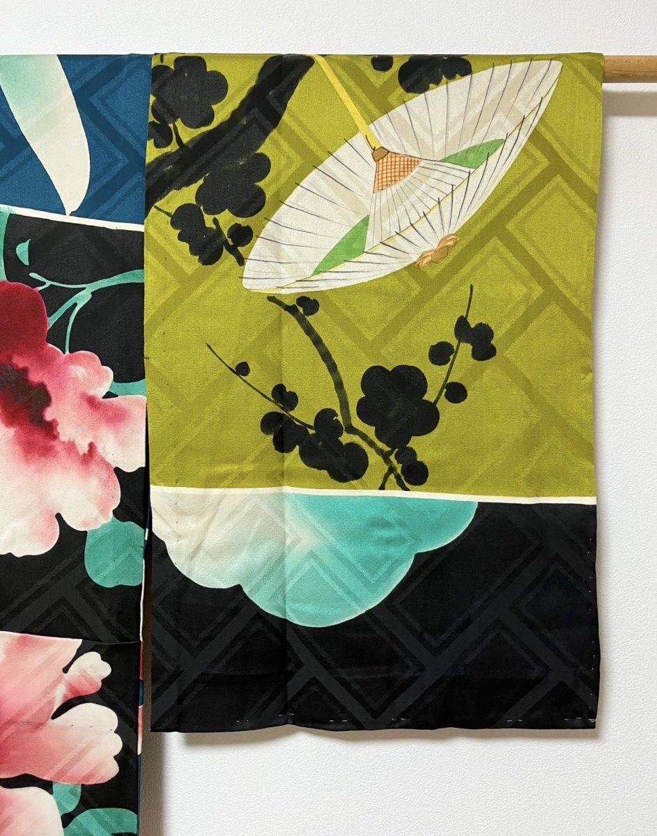 Photo7: JAPANESE KIMONO SILK ANTIQUE JUBAN / PATTERN SAMPLE  (7)