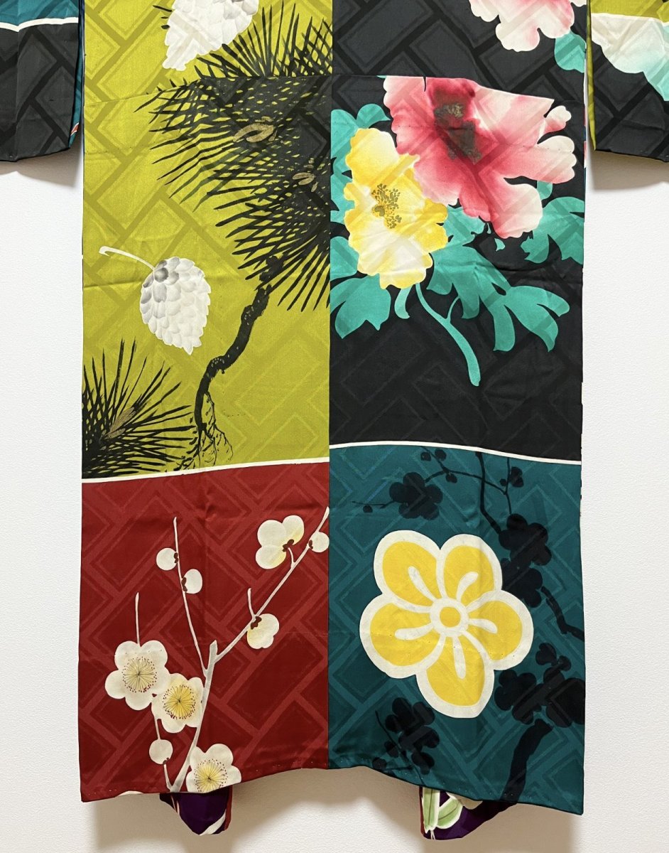 Photo8: JAPANESE KIMONO SILK ANTIQUE JUBAN / PATTERN SAMPLE  (8)