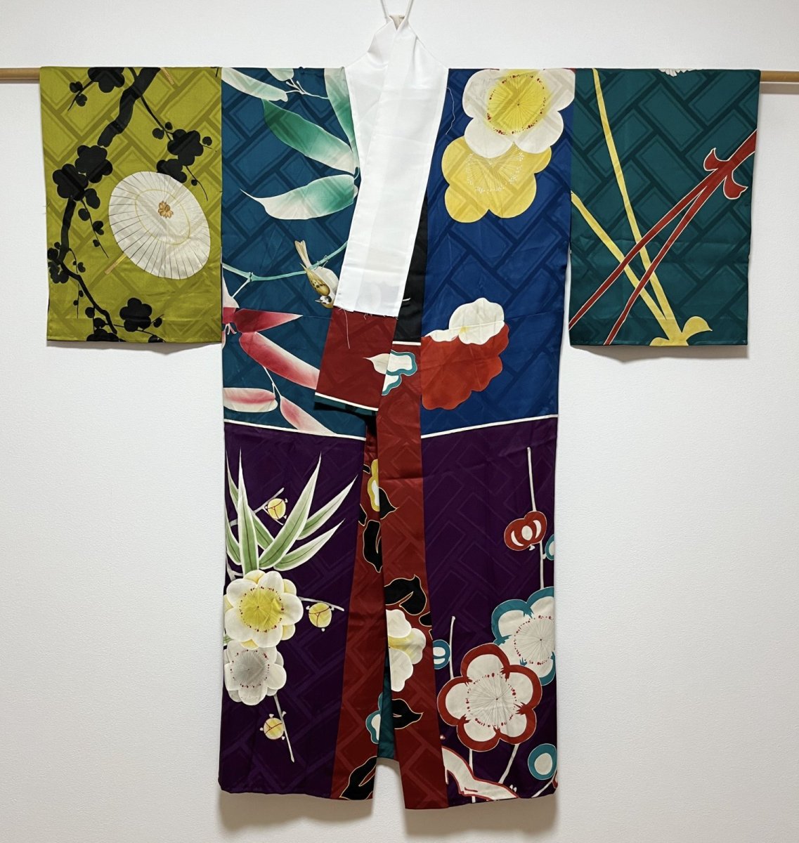 Photo3: JAPANESE KIMONO SILK ANTIQUE JUBAN / PATTERN SAMPLE  (3)