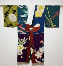 Photo3: JAPANESE KIMONO SILK ANTIQUE JUBAN / PATTERN SAMPLE  (3)