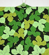 Photo3: JAPANESE KIMONO SILK HAORI / LEAF / UNUSED / BLACK (3)