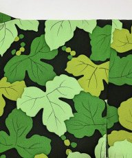 Photo4: JAPANESE KIMONO SILK HAORI / LEAF / UNUSED / BLACK (4)