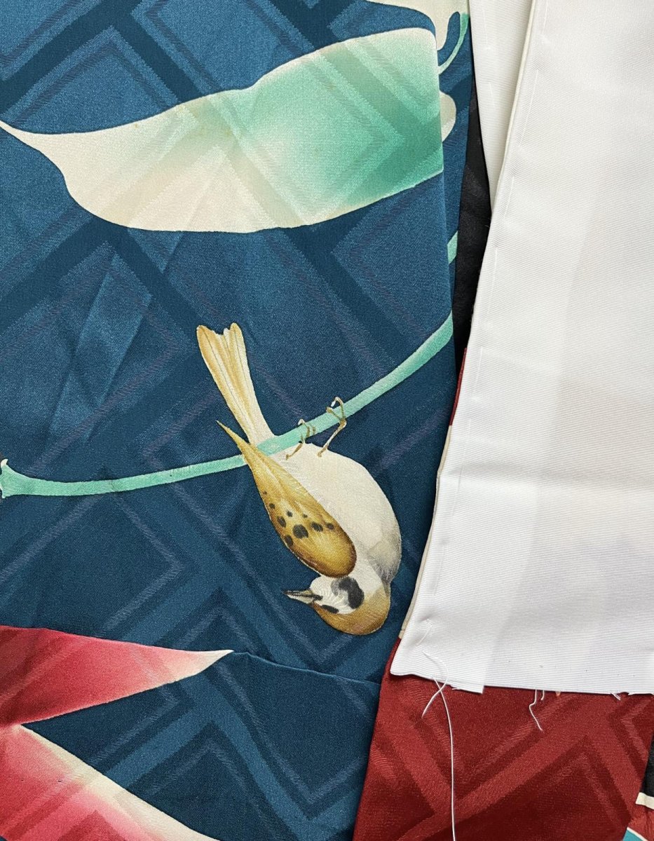 Photo12: JAPANESE KIMONO SILK ANTIQUE JUBAN / PATTERN SAMPLE  (12)