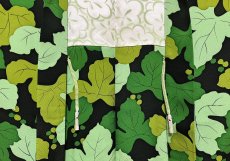 Photo7: JAPANESE KIMONO SILK HAORI / LEAF / UNUSED / BLACK (7)