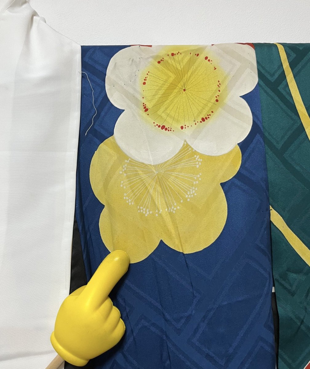 Photo14: JAPANESE KIMONO SILK ANTIQUE JUBAN / PATTERN SAMPLE  (14)