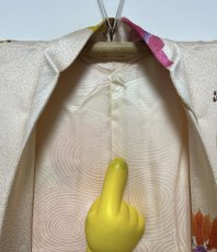 Photo10: JAPANESE KIMONO SILK HAORI / HAND PAINTED FLOWER / LIGHT CORAL / UNUSED (10)