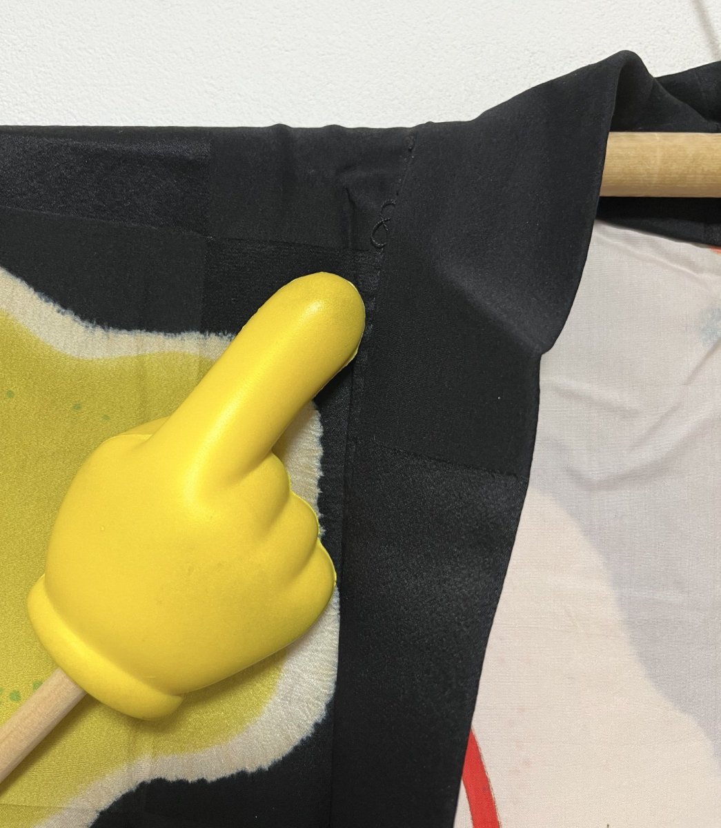 Photo14: JAPANESE KIMONO SILK ANTIQUE HAORI / SHIBORI UME FLOWER / ICHIMATSU / BLACK (14)