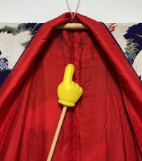 Photo19: JAPANESE KIMONO SILK ANTIQUE HOUMONGI / FLYING CRANE / EMBROIDERY / DARK PURPLE (19)