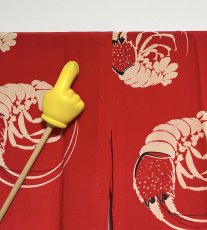 Photo8: JAPANESE KIMONO SILK ANTIQUE JUBAN / JAPANESE LOBSTER / RED  (8)