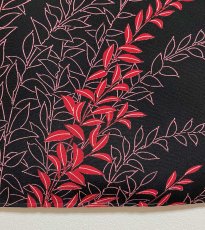 Photo7: JAPANESE KIMONO SILK HAORI / LEAF / BLACK / UNUSED (7)