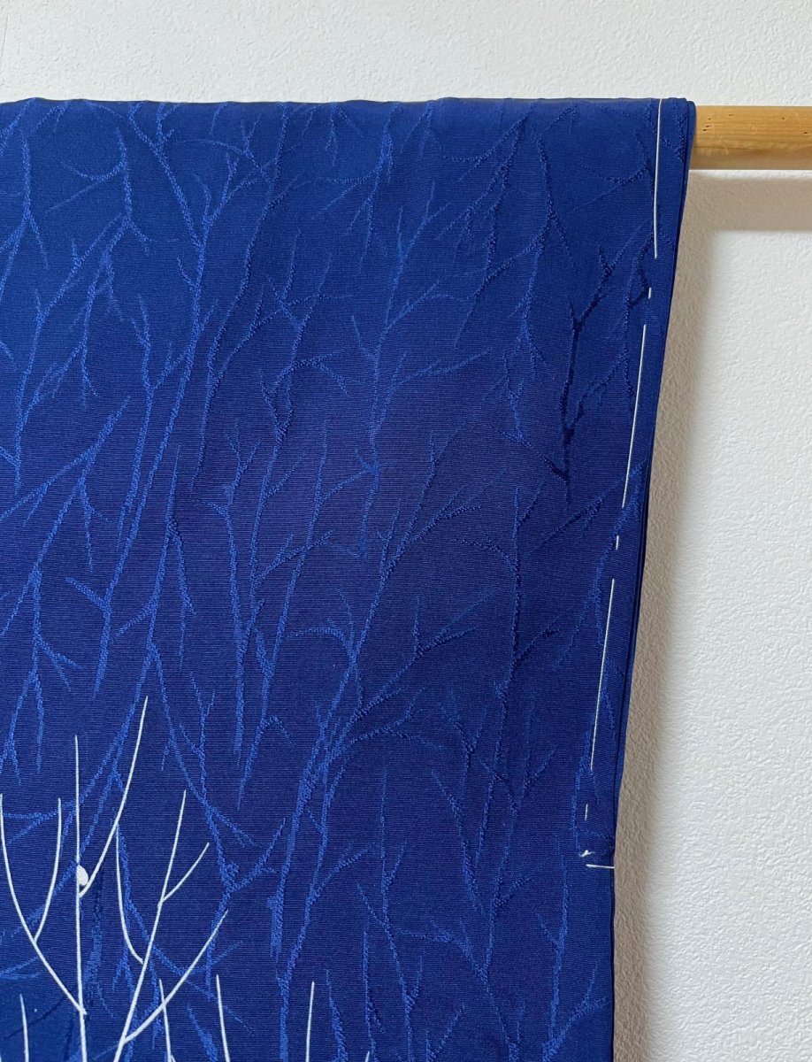Photo6: JAPANESE KIMONO SILK HAORI / DARK BLUE / UNUSED (6)