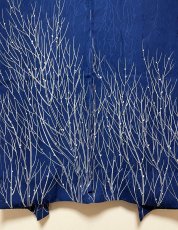 Photo7: JAPANESE KIMONO SILK HAORI / DARK BLUE / UNUSED (7)