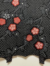 Photo6: JAPANESE KIMONO SILK HAORI / FULL SHIBORI / UME / BLACK / UNUSED (6)