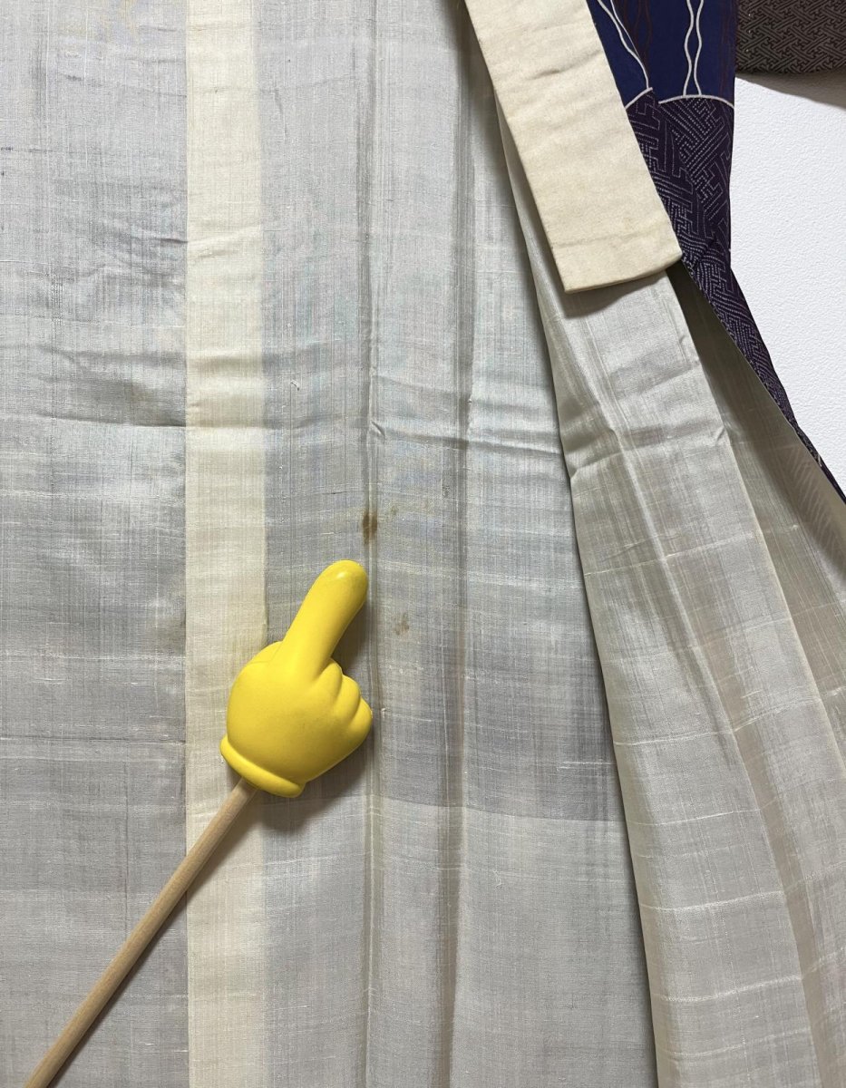 Photo14: JAPANESE KIMONO SILK ANTIQUE JUBAN / PATTERN SAMPLE / KINSHA (14)