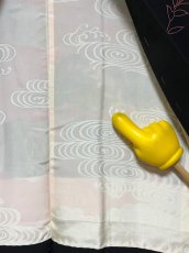 Photo9: JAPANESE KIMONO SILK HAORI / LEAF / BLACK / UNUSED (9)