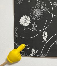 Photo7: JAPANESE KIMONO SILK HAORI / KARAKUSA FLOWER / BLACK (7)