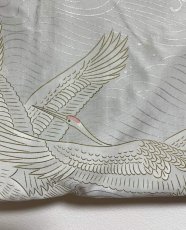 Photo10: JAPANESE KIMONO SILK HAORI / DARK BLUE / UNUSED (10)