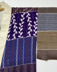 Photo8: JAPANESE KIMONO SILK ANTIQUE JUBAN / PATTERN SAMPLE / KINSHA (8)