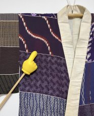 Photo12: JAPANESE KIMONO SILK ANTIQUE JUBAN / PATTERN SAMPLE / KINSHA (12)