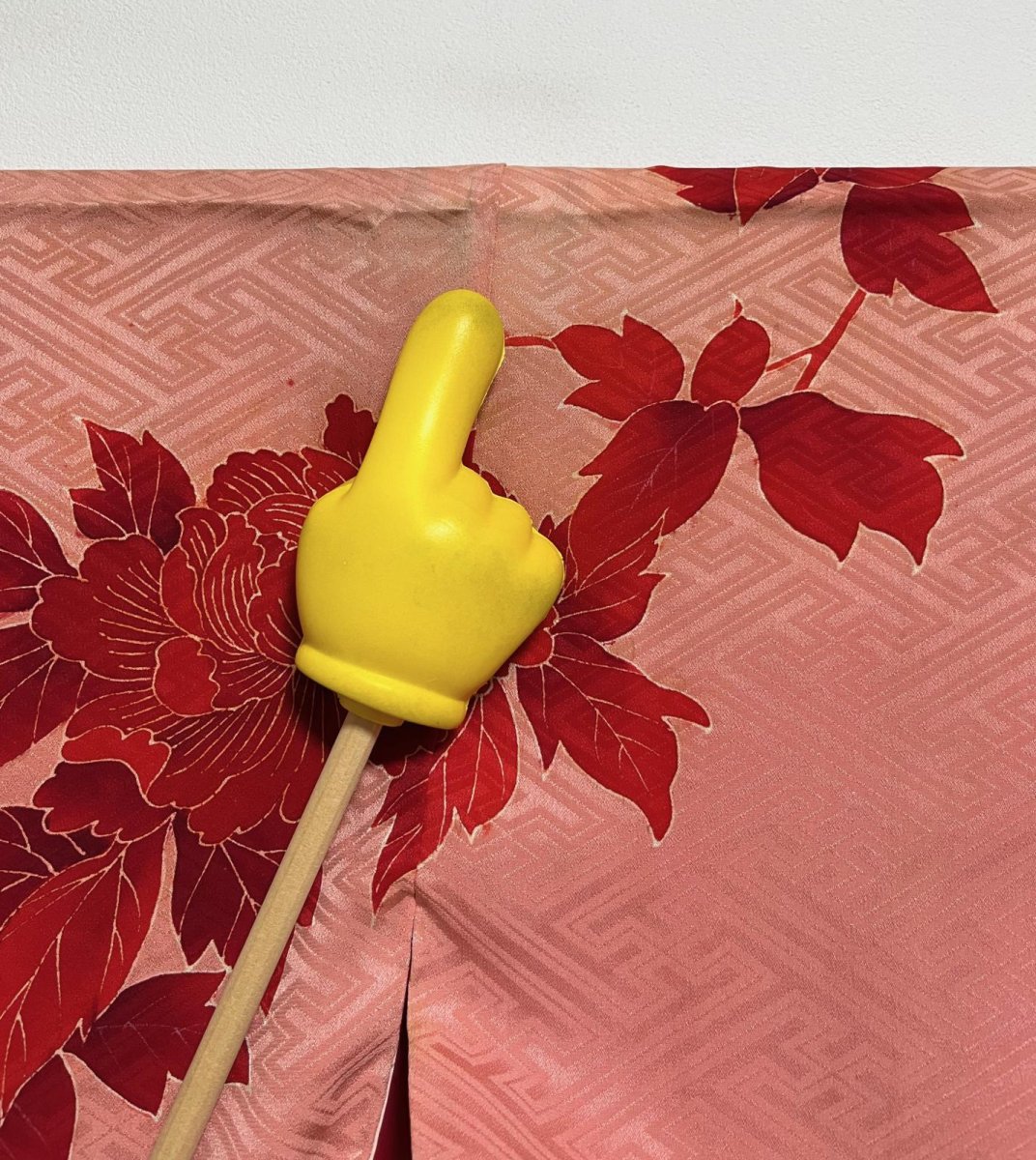 Photo14: JAPANESE KIMONO SILK ANTIQUE HAORI / PEONY / SAYAGATA / EMBROIDERY / CORAL (14)