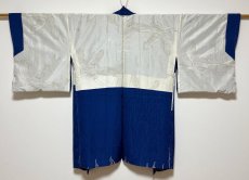 Photo3: JAPANESE KIMONO SILK HAORI / DARK BLUE / UNUSED (3)