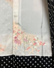 Photo8: JAPANESE KIMONO SILK HAORI / FULL SHIBORI / UME / BLACK / UNUSED (8)