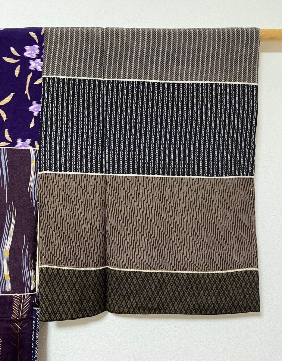 Photo9: JAPANESE KIMONO SILK ANTIQUE JUBAN / PATTERN SAMPLE / KINSHA (9)