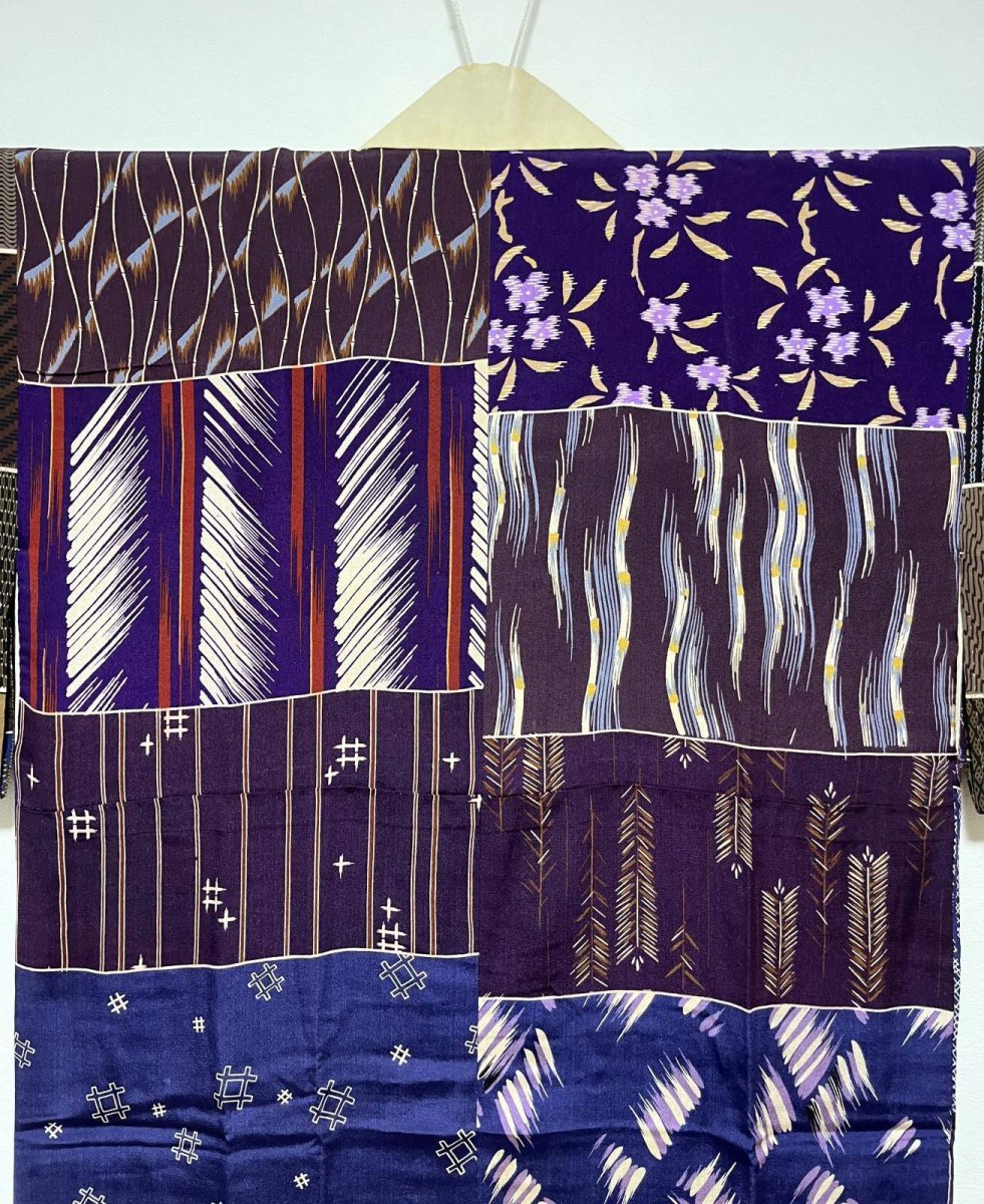 Photo4: JAPANESE KIMONO SILK ANTIQUE JUBAN / PATTERN SAMPLE / KINSHA (4)