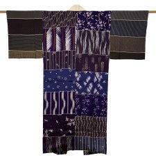 Photo1: JAPANESE KIMONO SILK ANTIQUE JUBAN / PATTERN SAMPLE / KINSHA (1)