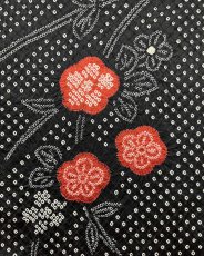 Photo5: JAPANESE KIMONO SILK HAORI / FULL SHIBORI / UME / BLACK / UNUSED (5)