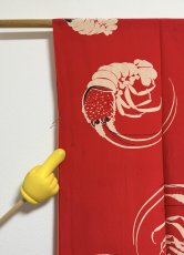 Photo7: JAPANESE KIMONO SILK ANTIQUE JUBAN / JAPANESE LOBSTER / RED  (7)