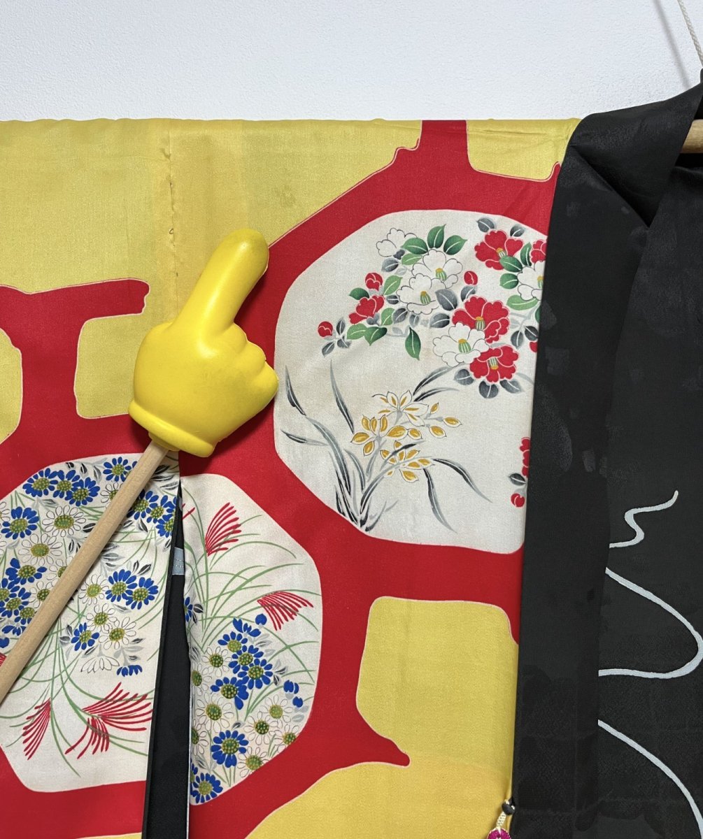 Photo15: JAPANESE KIMONO SILK ANTIQUE HAORI / PAULOWNIA / BLACK (15)