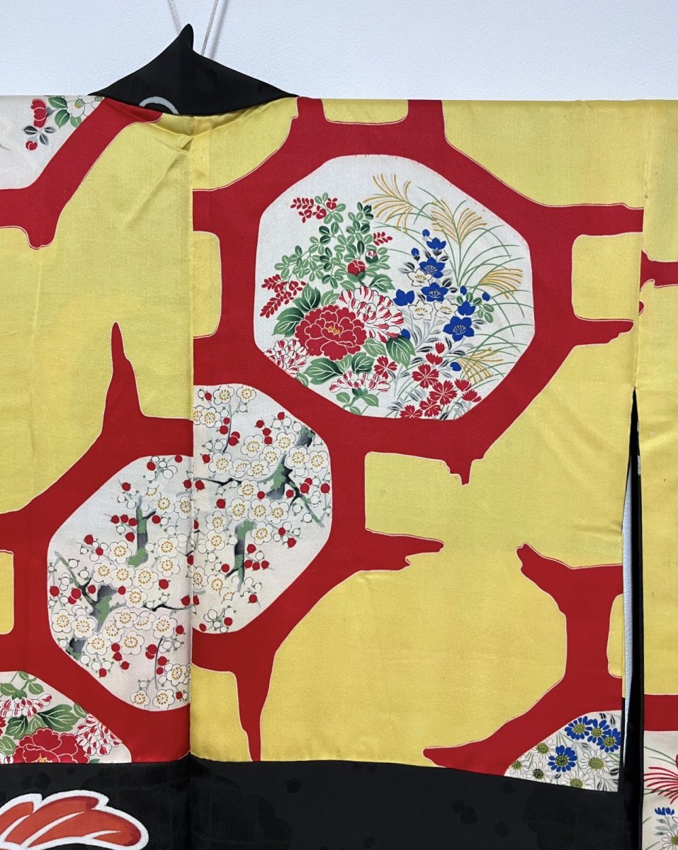 Photo11: JAPANESE KIMONO SILK ANTIQUE HAORI / PAULOWNIA / BLACK (11)