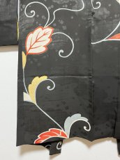 Photo8: JAPANESE KIMONO SILK ANTIQUE HAORI / PAULOWNIA / BLACK (8)