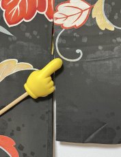 Photo14: JAPANESE KIMONO SILK ANTIQUE HAORI / PAULOWNIA / BLACK (14)