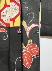 Photo10: JAPANESE KIMONO SILK ANTIQUE HAORI / PAULOWNIA / BLACK (10)