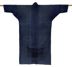 Photo2: JAPANESE KIMONO COTTON ANTIQUE BORO NORAGI / INDIGO BLUE (2)