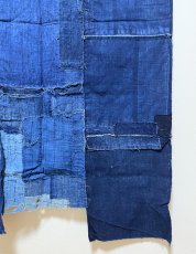 Photo6: JAPANESE COTTON ANTIQUE BORO / INDIGO BLUE / 96cm x 165cm (6)