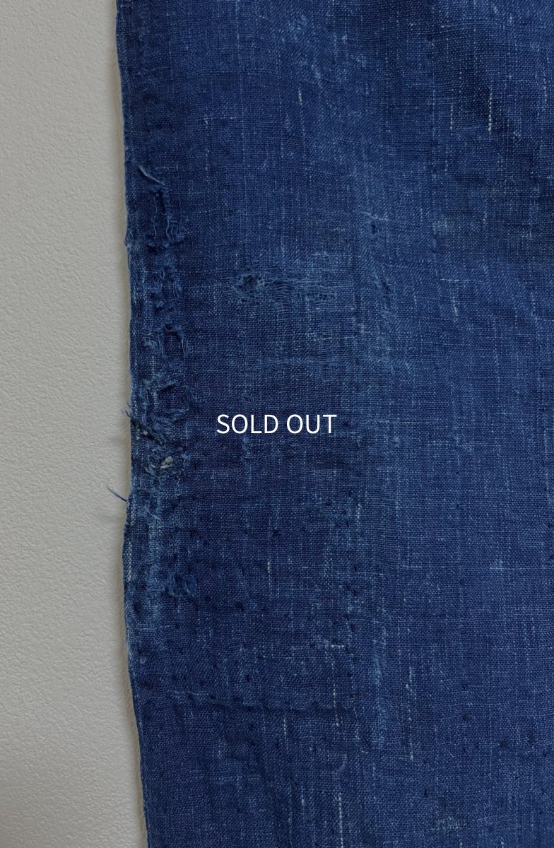 Photo11: JAPANESE COTTON ANTIQUE BORO / INDIGO BLUE / 96cm x 165cm (11)