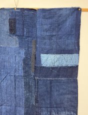 Photo5: JAPANESE COTTON ANTIQUE BORO / INDIGO BLUE / 96cm x 165cm (5)