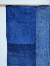 Photo10: JAPANESE COTTON ANTIQUE BORO / INDIGO BLUE / 96cm x 165cm (10)