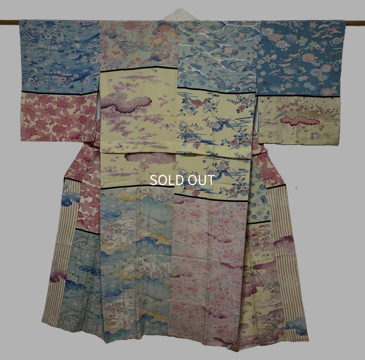 Photo1: JAPANESE KIMONO SILK JUBAN / PATTERN SAMPLE  (1)