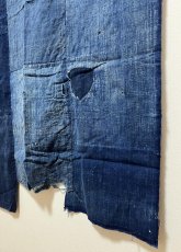 Photo13: JAPANESE COTTON ANTIQUE BORO / INDIGO BLUE / 96cm x 165cm (13)