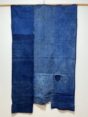 Photo3: JAPANESE COTTON ANTIQUE BORO / INDIGO BLUE / 96cm x 165cm (3)