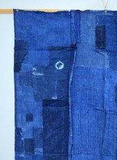 Photo4: JAPANESE COTTON ANTIQUE BORO / INDIGO BLUE / 96cm x 165cm (4)