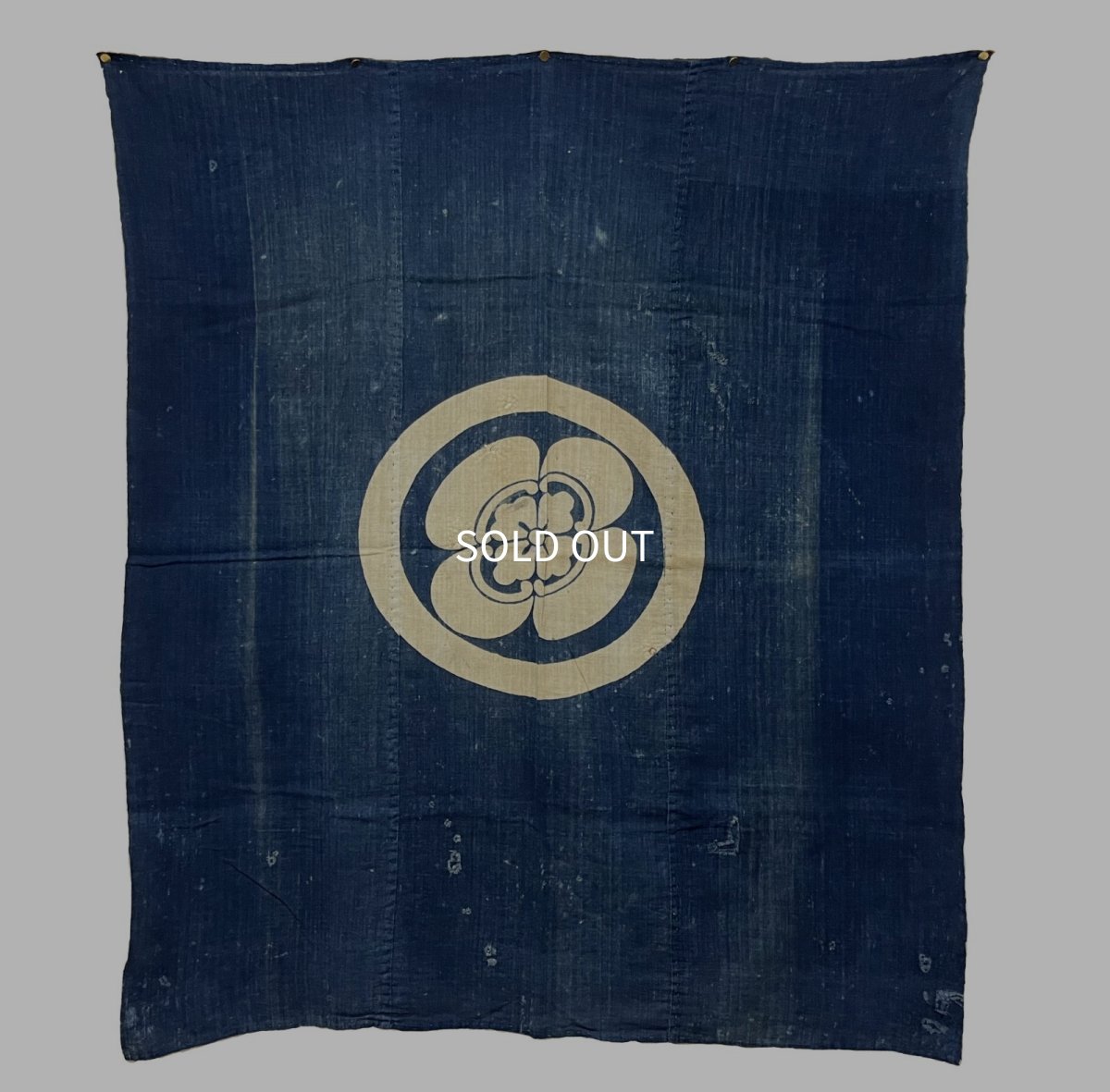 Photo1: JAPANESE COTTON ANTIQUE BORO FUROSHIKI / YOKO-MOKKOU / INDIGO BLUE (1)